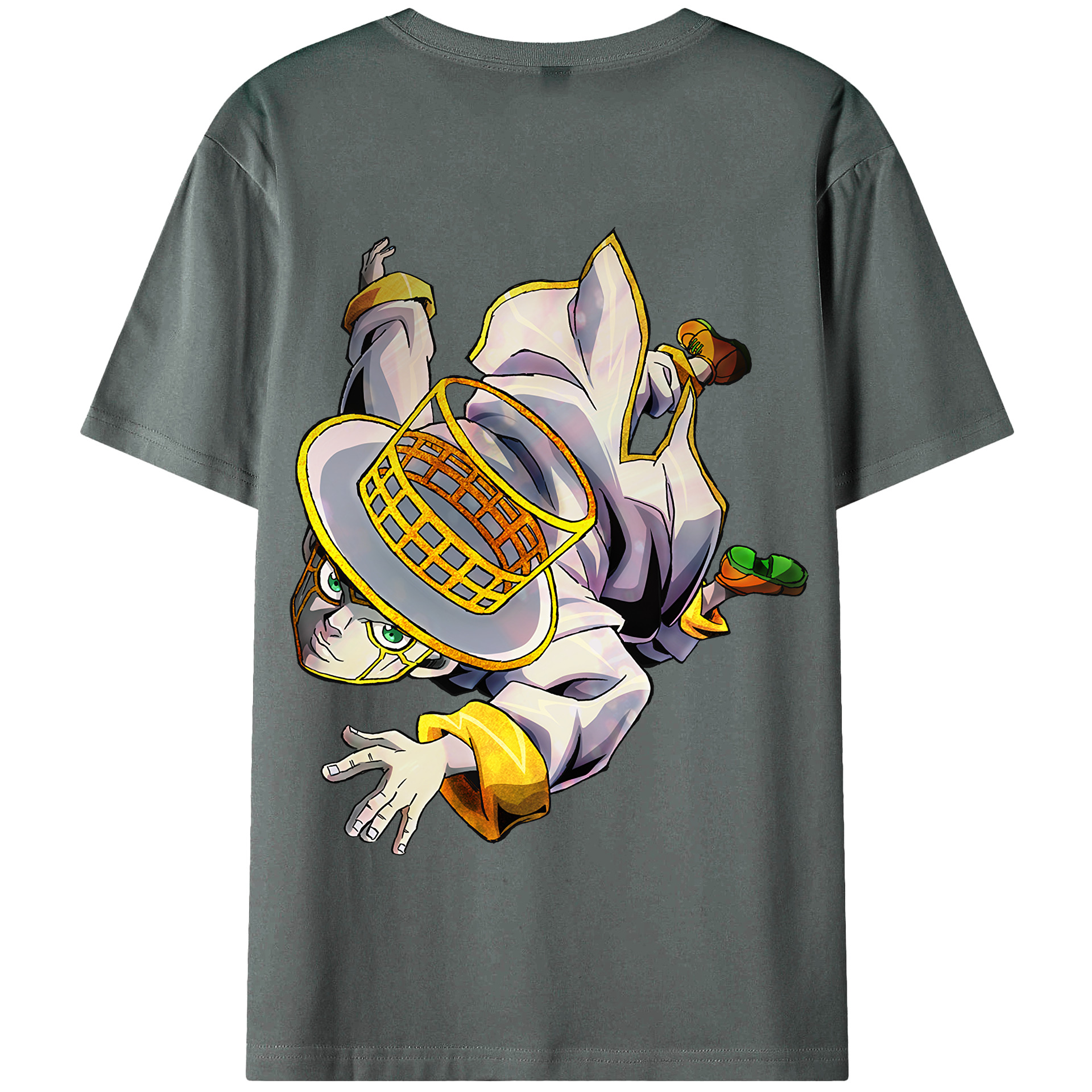 （画像用） ジョジョの奇妙な冒険 岸辺 露伴（きしべ ろはん） JoJo's Bizarre Adventure Rohan Kishibe 綿100％半袖Tシャツ（背面プリント）